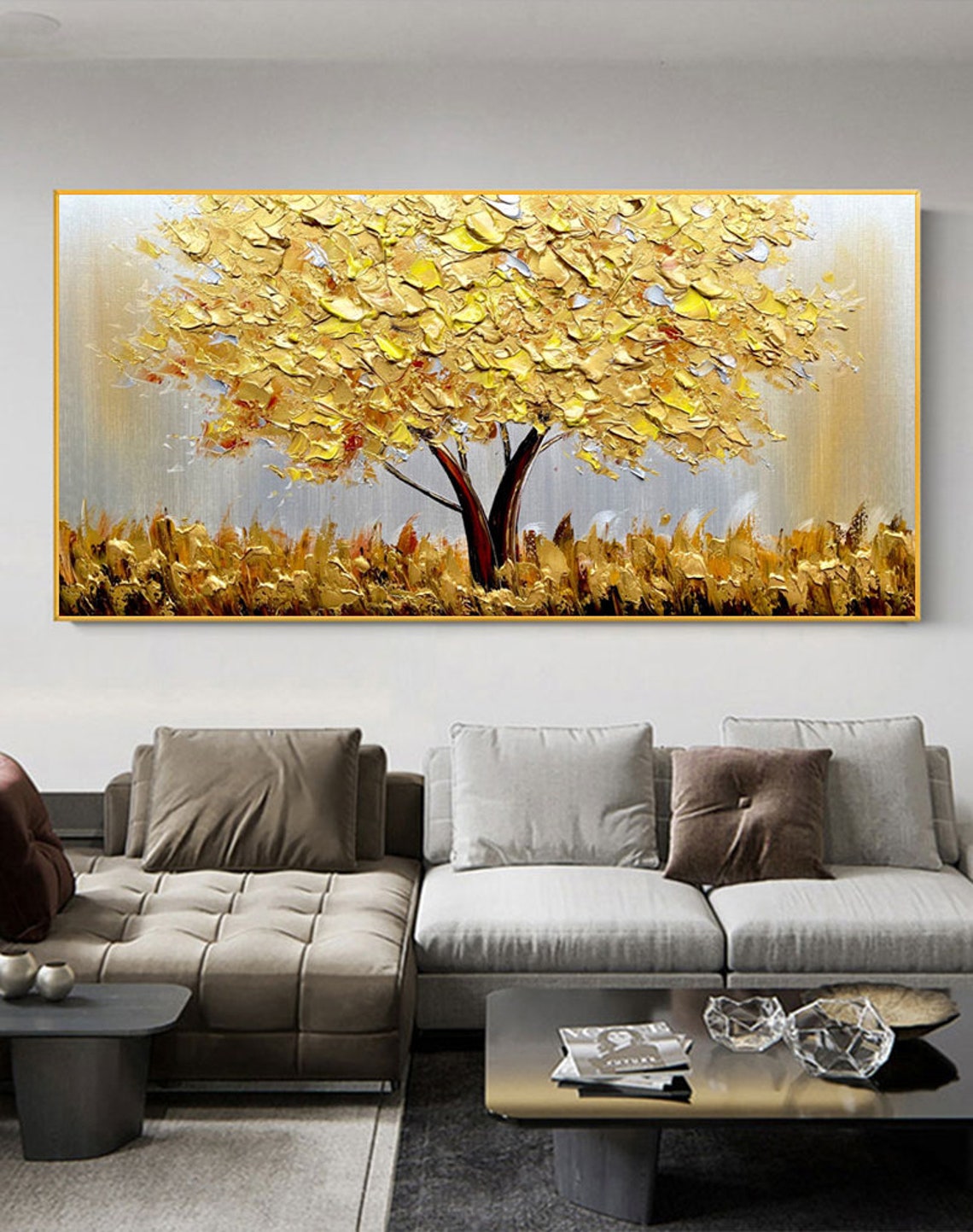 Blooming Gold Tree On Canvas A - đánh giá và giá Plant Parenting