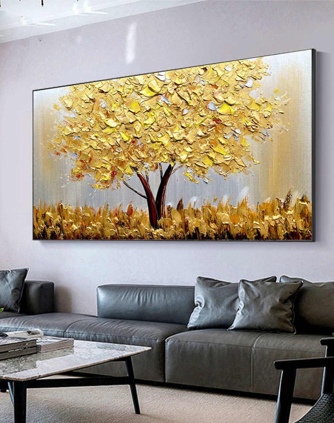 Blooming Gold Tree On Canvas A - đánh giá và giá Plant Parenting